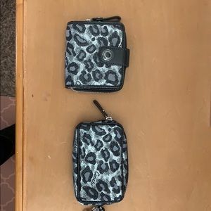 Coach set of 2 - leopard wallet and wristlet